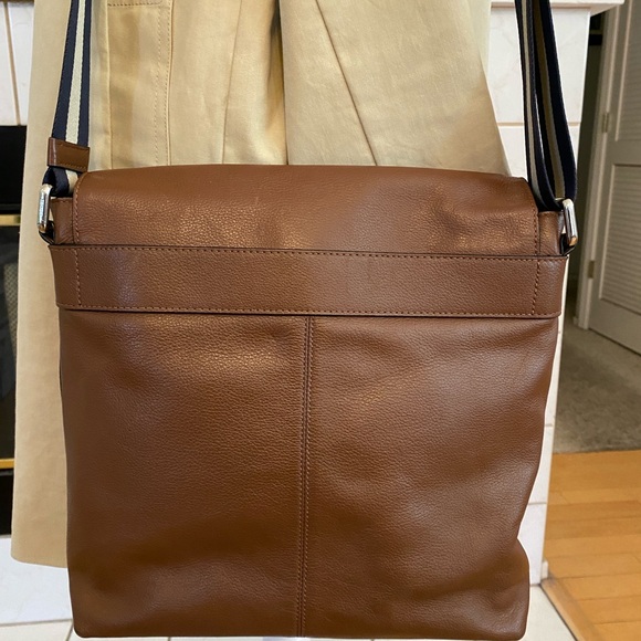 COACH Flap Bag, Medium, Canvas Strap, Silver Hardware, Brown Soft Leather - Picture 3 of 16